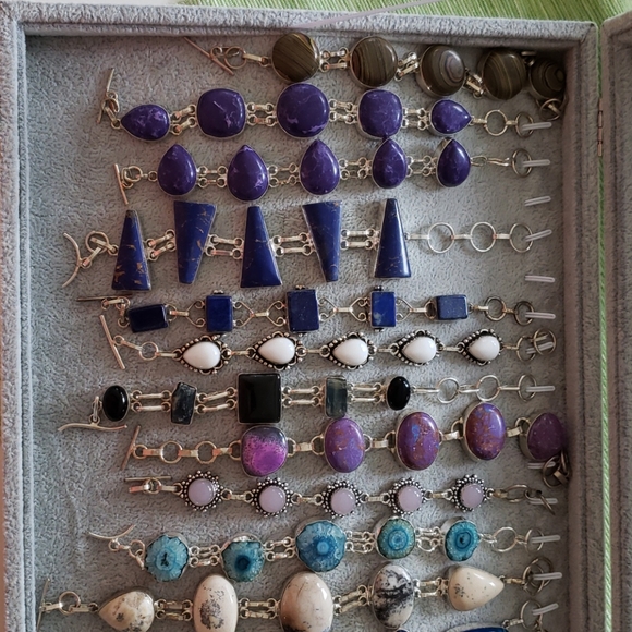 Bracelet,  lapis lazuli gemstone, 925 silver, hand - Picture 7 of 14